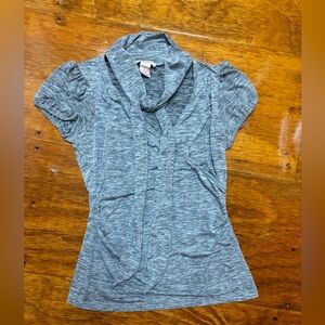 Crossover Neck Tie Blouse